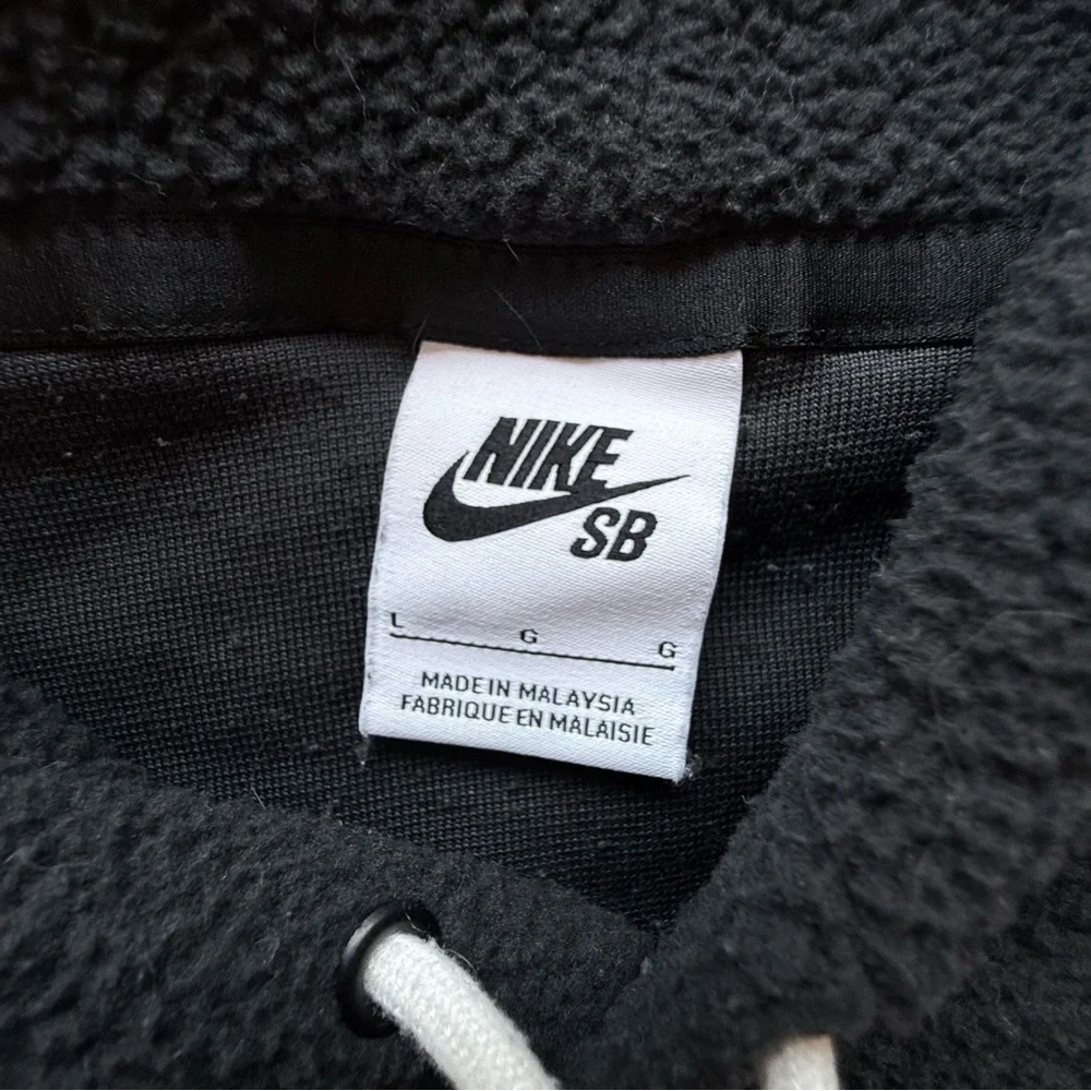 Nike Men's Black Hooded Sweatshirt Fleece Sherpa Hoodie size men’s large